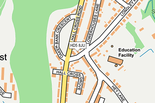 HD5 8JU map - OS OpenMap – Local (Ordnance Survey)