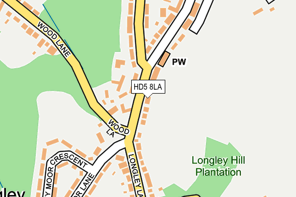 HD5 8LA map - OS OpenMap – Local (Ordnance Survey)