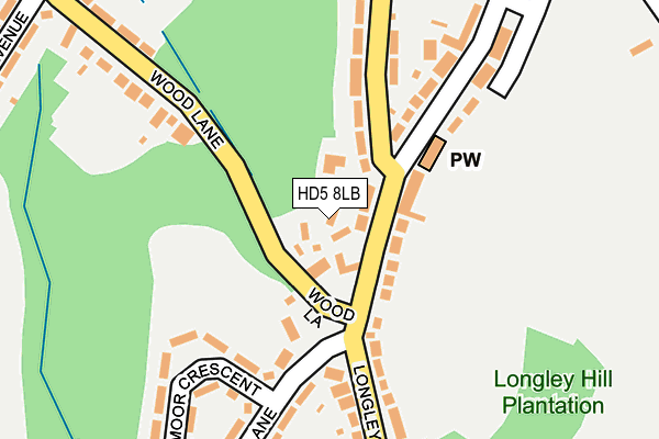 HD5 8LB map - OS OpenMap – Local (Ordnance Survey)