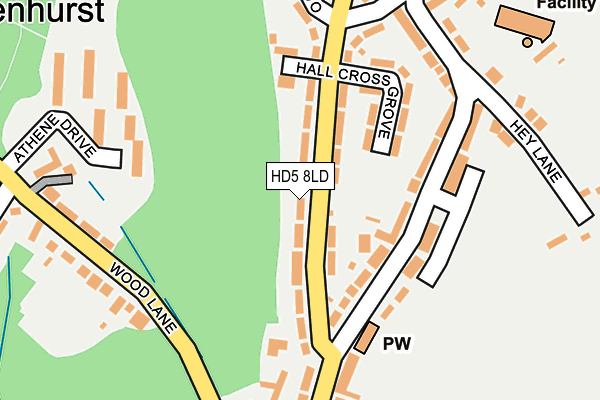 HD5 8LD map - OS OpenMap – Local (Ordnance Survey)