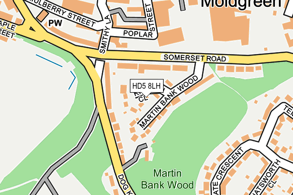 HD5 8LH map - OS OpenMap – Local (Ordnance Survey)