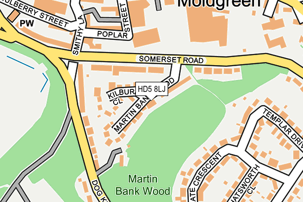 HD5 8LJ map - OS OpenMap – Local (Ordnance Survey)