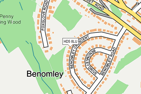 HD5 8LU map - OS OpenMap – Local (Ordnance Survey)