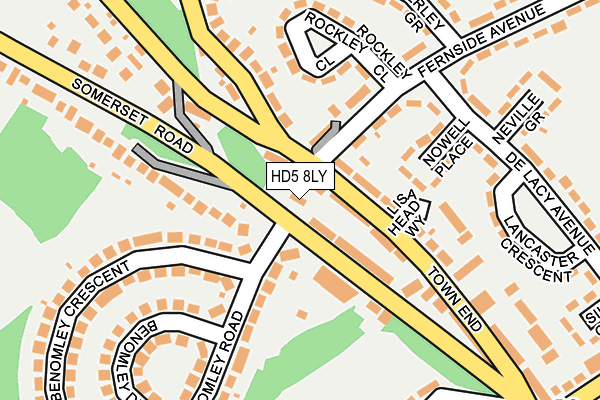 HD5 8LY map - OS OpenMap – Local (Ordnance Survey)