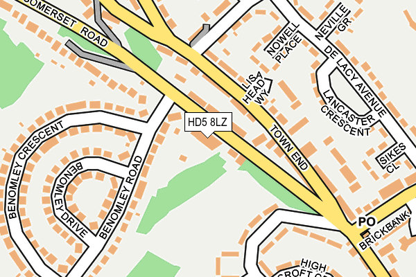 HD5 8LZ map - OS OpenMap – Local (Ordnance Survey)