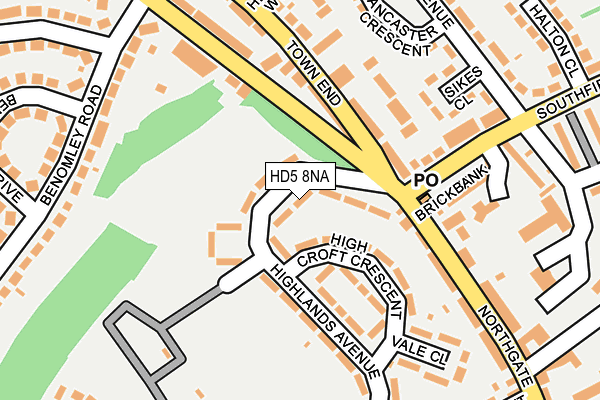 HD5 8NA map - OS OpenMap – Local (Ordnance Survey)