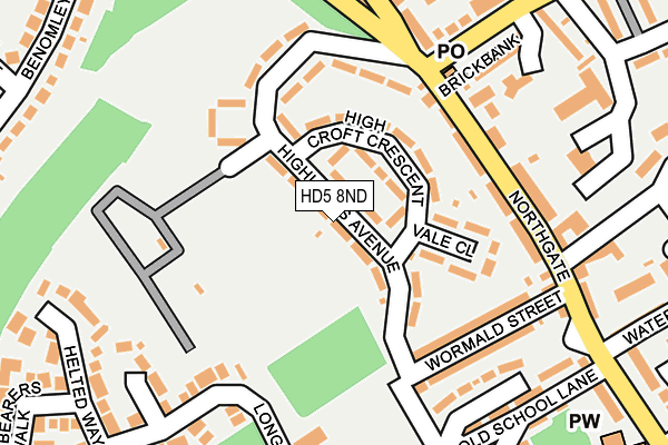 HD5 8ND map - OS OpenMap – Local (Ordnance Survey)