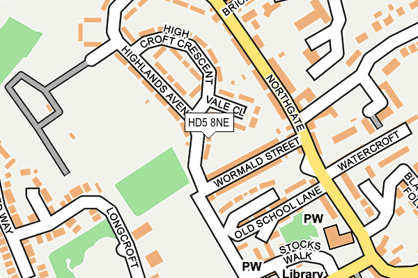 HD5 8NE map - OS OpenMap – Local (Ordnance Survey)