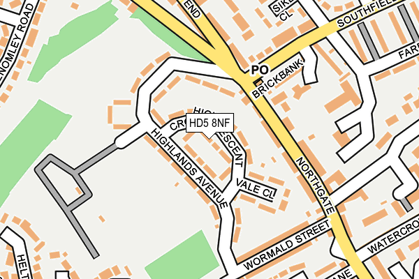 HD5 8NF map - OS OpenMap – Local (Ordnance Survey)