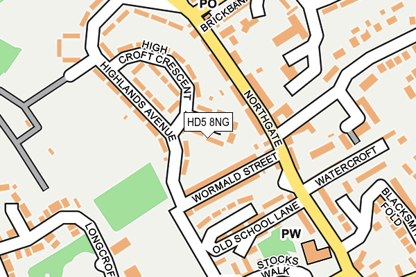 HD5 8NG map - OS OpenMap – Local (Ordnance Survey)