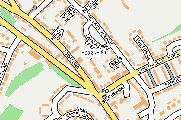 HD5 8NH map - OS OpenMap – Local (Ordnance Survey)