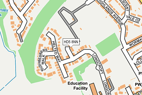 HD5 8NN map - OS OpenMap – Local (Ordnance Survey)