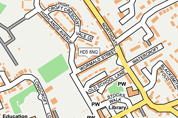 HD5 8NQ map - OS OpenMap – Local (Ordnance Survey)