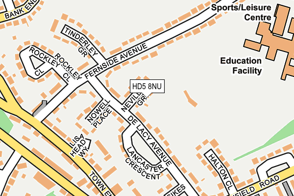 HD5 8NU map - OS OpenMap – Local (Ordnance Survey)