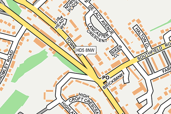 HD5 8NW map - OS OpenMap – Local (Ordnance Survey)