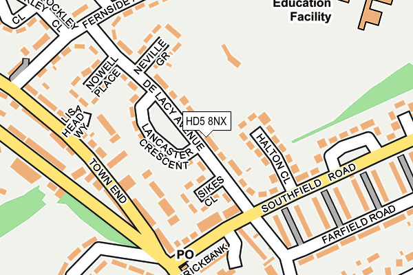 HD5 8NX map - OS OpenMap – Local (Ordnance Survey)