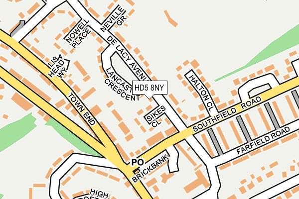 HD5 8NY map - OS OpenMap – Local (Ordnance Survey)