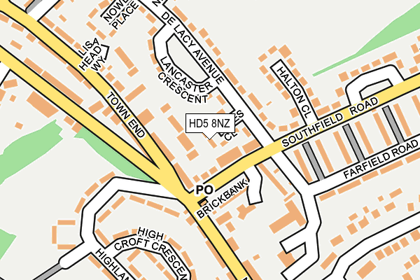 HD5 8NZ map - OS OpenMap – Local (Ordnance Survey)