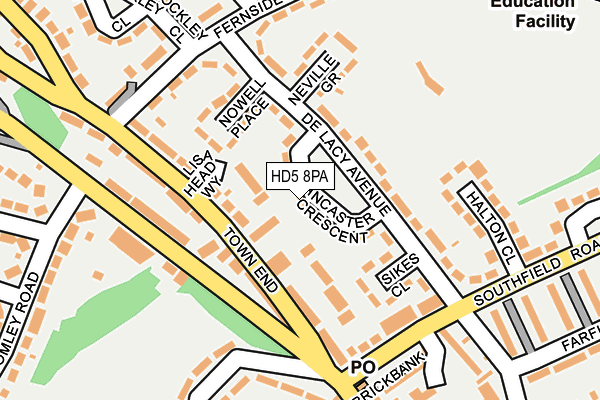 HD5 8PA map - OS OpenMap – Local (Ordnance Survey)