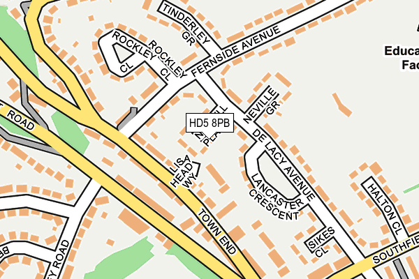 HD5 8PB map - OS OpenMap – Local (Ordnance Survey)