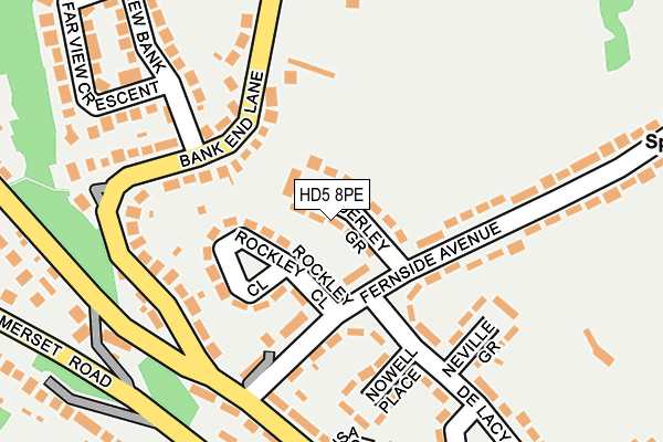 HD5 8PE map - OS OpenMap – Local (Ordnance Survey)