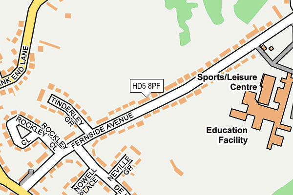 HD5 8PF map - OS OpenMap – Local (Ordnance Survey)