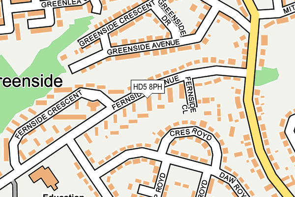 HD5 8PH map - OS OpenMap – Local (Ordnance Survey)