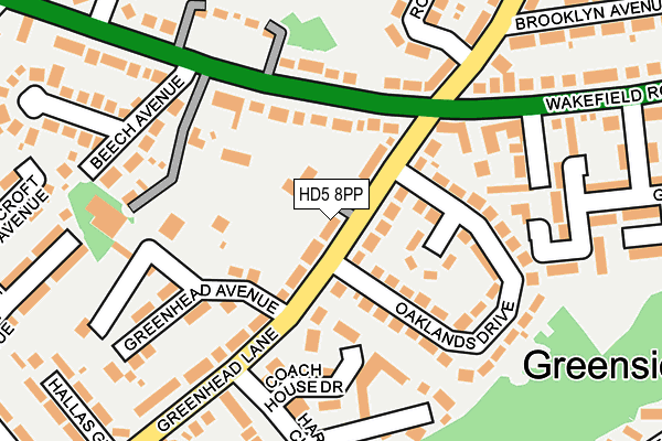 HD5 8PP map - OS OpenMap – Local (Ordnance Survey)