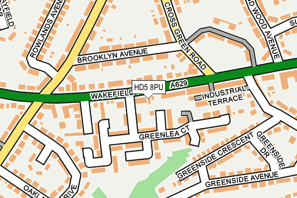HD5 8PU map - OS OpenMap – Local (Ordnance Survey)