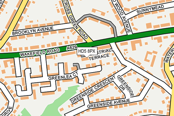 HD5 8PX map - OS OpenMap – Local (Ordnance Survey)