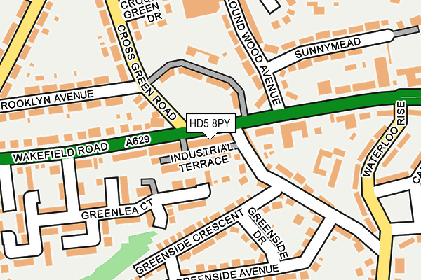 HD5 8PY map - OS OpenMap – Local (Ordnance Survey)