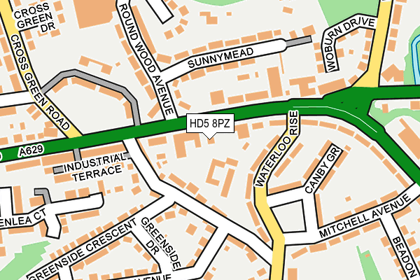 HD5 8PZ map - OS OpenMap – Local (Ordnance Survey)