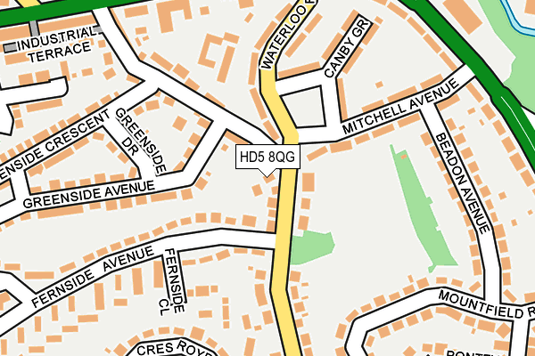 HD5 8QG map - OS OpenMap – Local (Ordnance Survey)