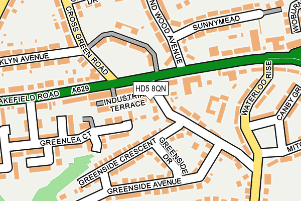 HD5 8QN map - OS OpenMap – Local (Ordnance Survey)