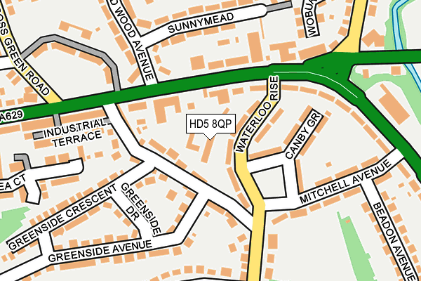 HD5 8QP map - OS OpenMap – Local (Ordnance Survey)
