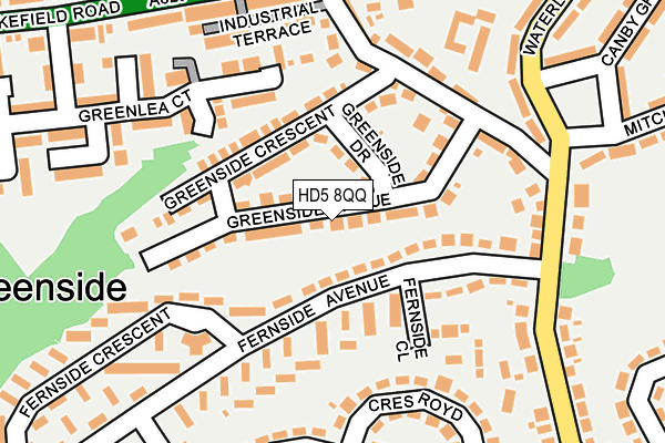 HD5 8QQ map - OS OpenMap – Local (Ordnance Survey)