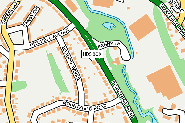 HD5 8QX map - OS OpenMap – Local (Ordnance Survey)