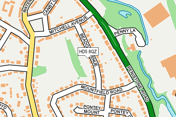 HD5 8QZ map - OS OpenMap – Local (Ordnance Survey)