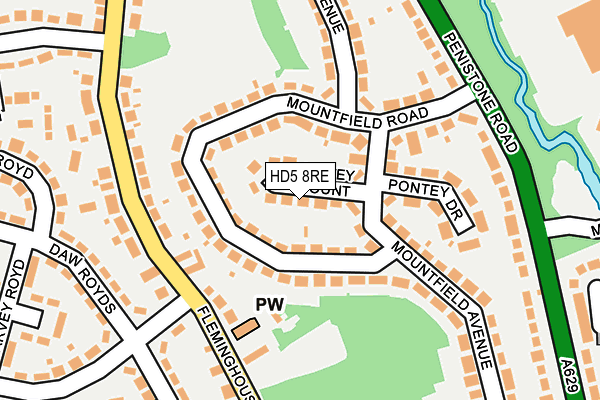 HD5 8RE map - OS OpenMap – Local (Ordnance Survey)