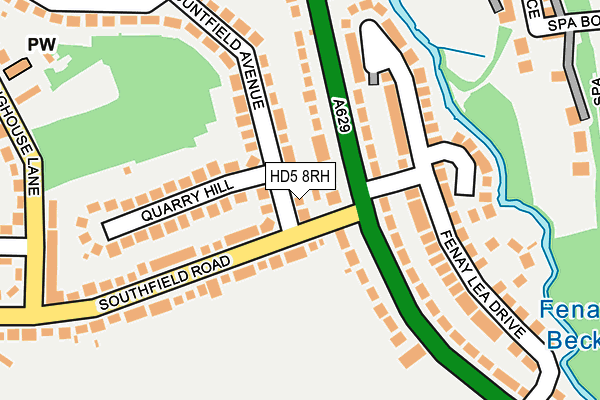 HD5 8RH map - OS OpenMap – Local (Ordnance Survey)