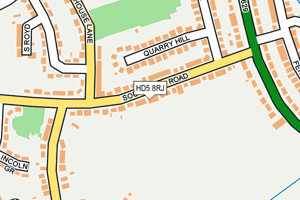 HD5 8RJ map - OS OpenMap – Local (Ordnance Survey)
