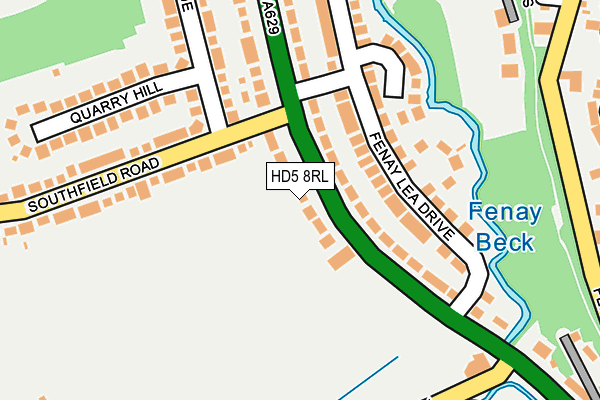 HD5 8RL map - OS OpenMap – Local (Ordnance Survey)