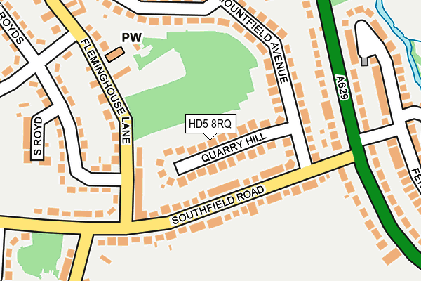 HD5 8RQ map - OS OpenMap – Local (Ordnance Survey)