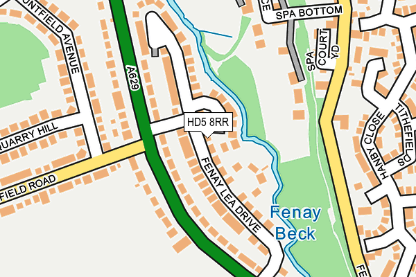 HD5 8RR map - OS OpenMap – Local (Ordnance Survey)