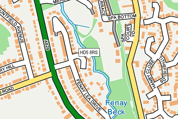 HD5 8RS map - OS OpenMap – Local (Ordnance Survey)