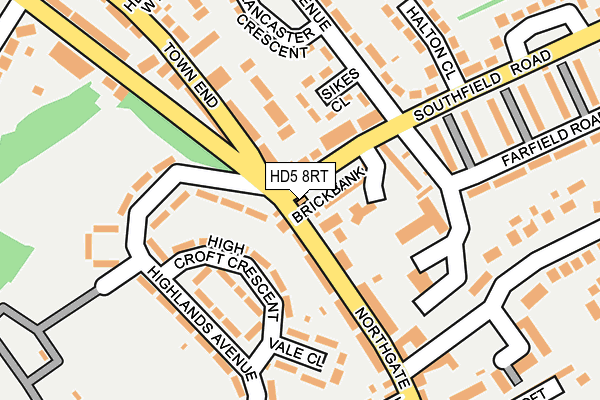 HD5 8RT map - OS OpenMap – Local (Ordnance Survey)