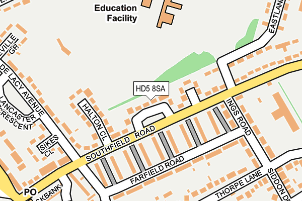 HD5 8SA map - OS OpenMap – Local (Ordnance Survey)