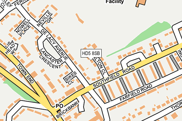 HD5 8SB map - OS OpenMap – Local (Ordnance Survey)