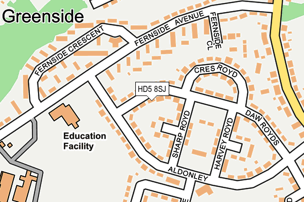 HD5 8SJ map - OS OpenMap – Local (Ordnance Survey)