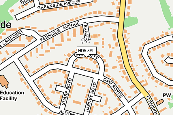 HD5 8SL map - OS OpenMap – Local (Ordnance Survey)